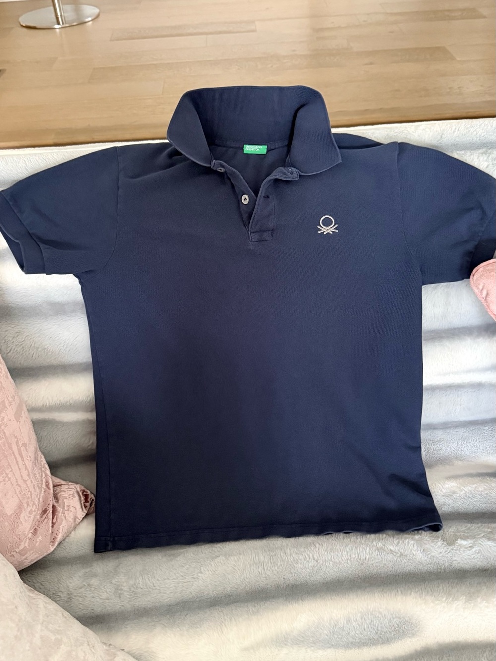 United Colors Of Benetton Boys' Dark Blue Polo with Chest Emblem